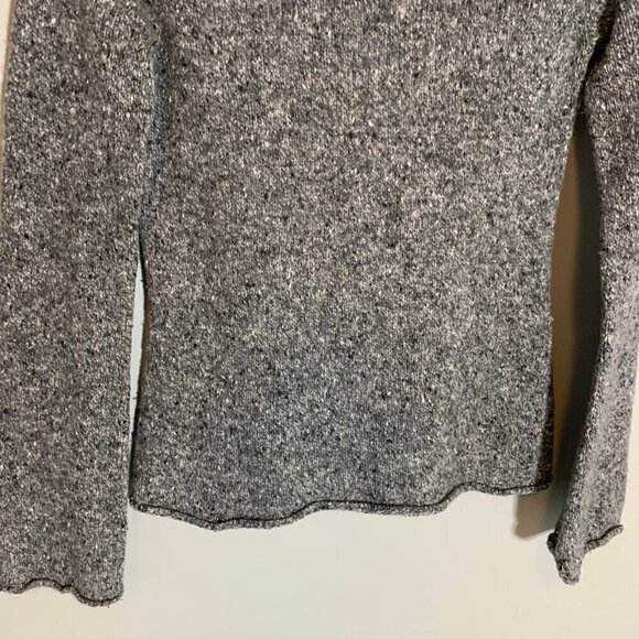Express charcoal gray wool blend pullover turtleneck fitted long sleeve sweater - Picture 5 of 9